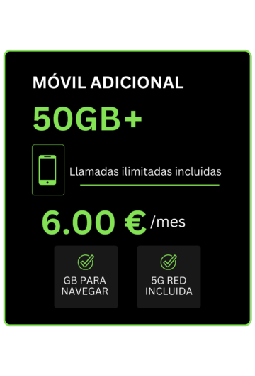 Plan móvil adicional 6,00 €